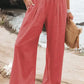 Cotton Linen Pockets Long Trousers