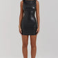 Emerald Black Vegan Leather Dress