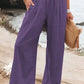 Cotton Linen Pockets Long Trousers
