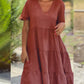 Cotton And Linen Casual Women's Dresses