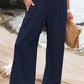Cotton Linen Pockets Long Trousers