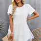 Frill Trim Spliced Mesh Mini Dress