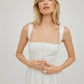Square Neck Wide Strap Midi Dress
