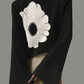 Flared Sleeves Flower Print High-Neck T-Shirts Tops