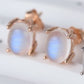 High Quality Natural Moonstone 925 Sterling Silver Stud Earrings