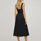 Square Neck Wide Strap Midi Dress