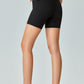 V-Waist Ribbed Sports Biker Shorts with Pockets