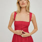 Square Neck Wide Strap Midi Dress