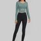 Cut Out Front Crop Yoga Tee