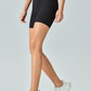 V-Waist Ribbed Sports Biker Shorts with Pockets