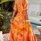 Bohemian Tie-Waist Tiered Maxi Dress