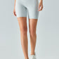 V-Waist Ribbed Sports Biker Shorts with Pockets