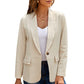 Lapel Collar Button Pocket Blazer