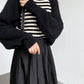 Touka Knitted Shrug Scarf - Black