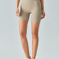V-Waist Ribbed Sports Biker Shorts with Pockets