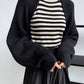 Touka Knitted Shrug Scarf - Black