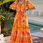 Bohemian Tie-Waist Tiered Maxi Dress